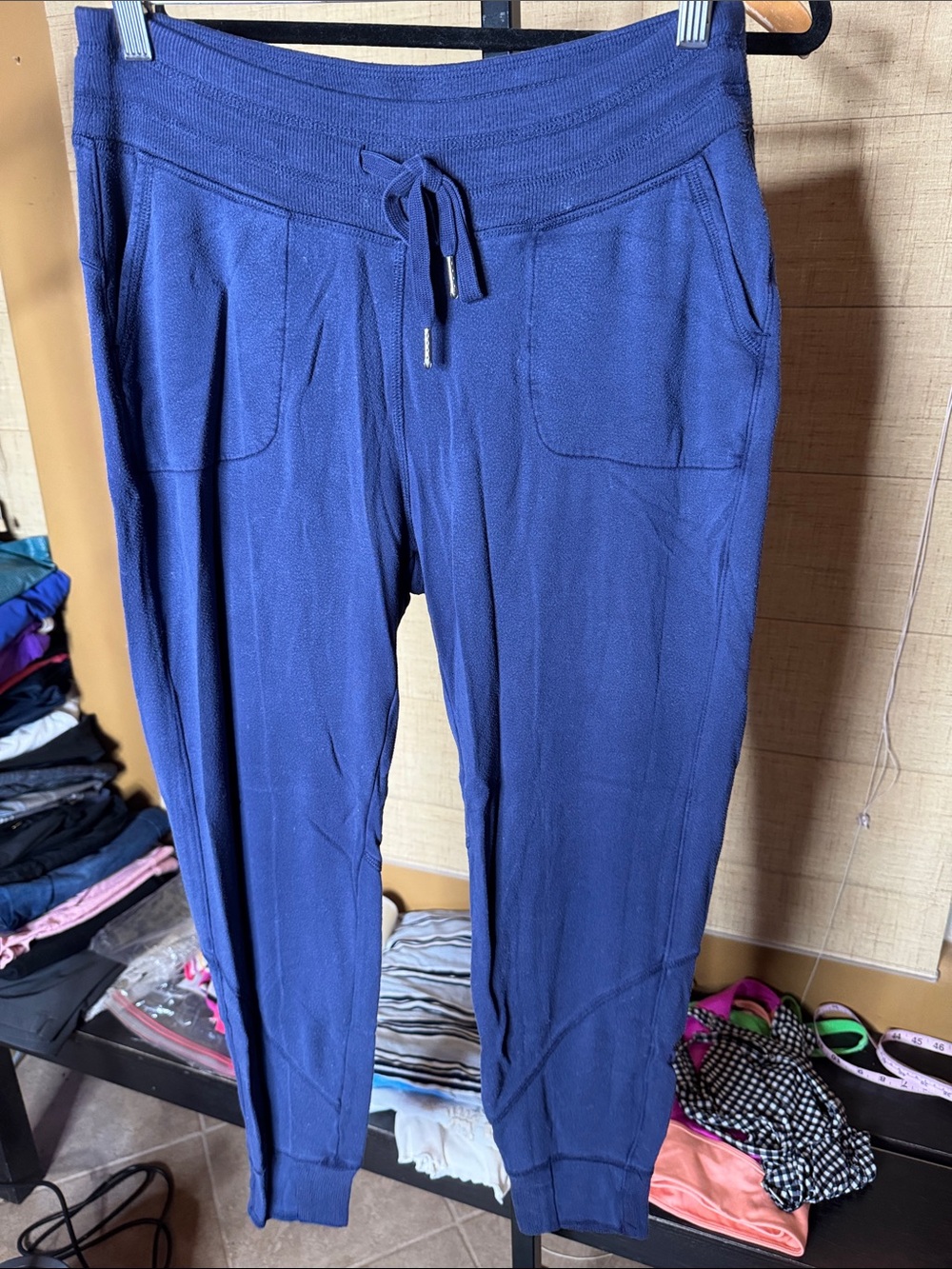 Athleta Coaster Luxe High Rise Jogger Pants Navy Blue MP Medium Petite - Picture 3 of 10